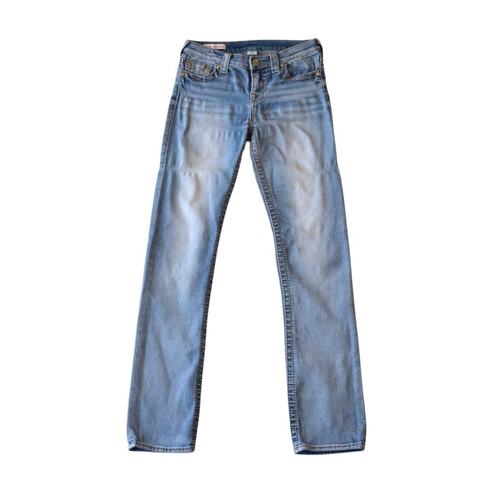 True Religion Mid Rise Straight Billie Jeans Light Wash Size 28